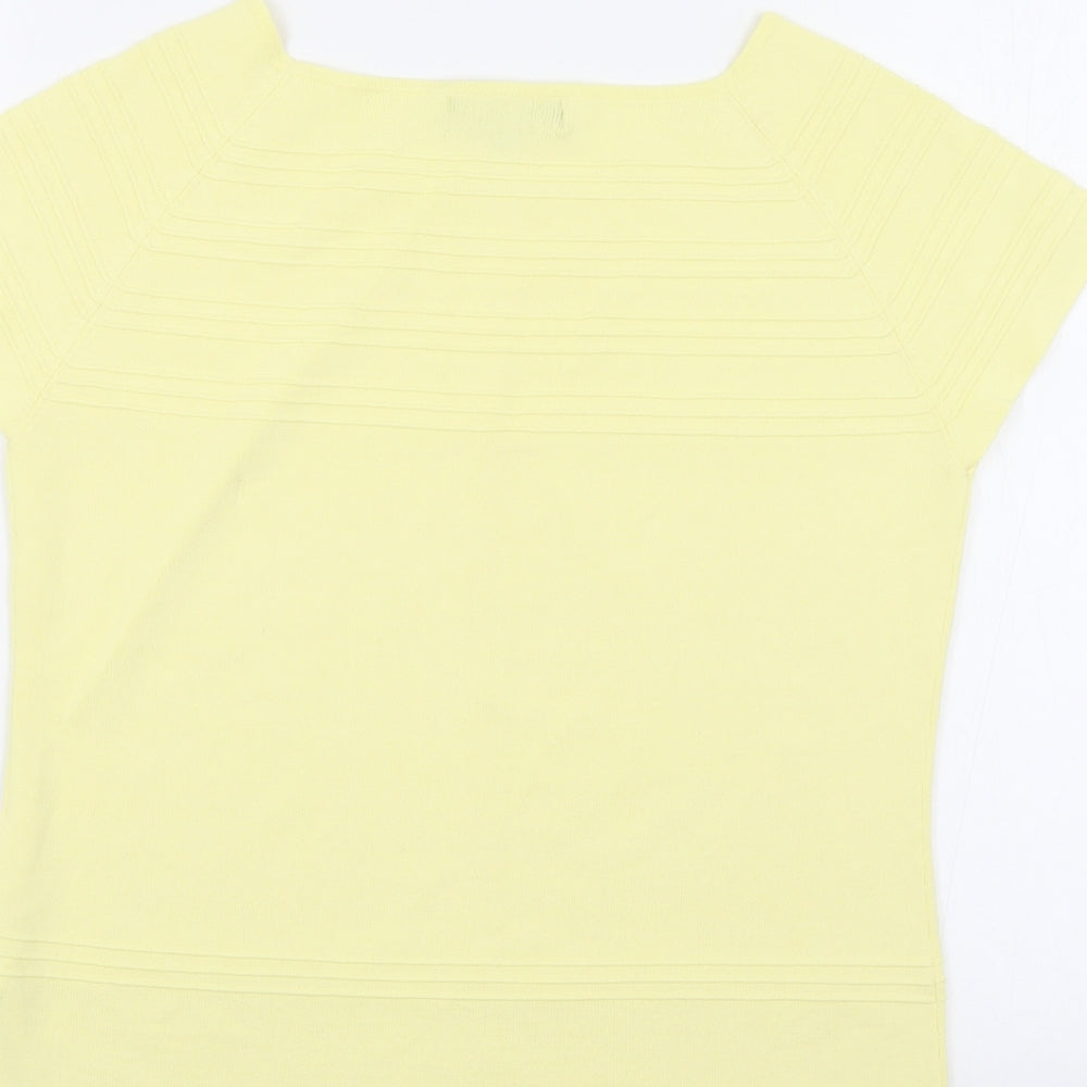 Sky Designs Womens Yellow Viscose Basic T-Shirt Size M Round Neck