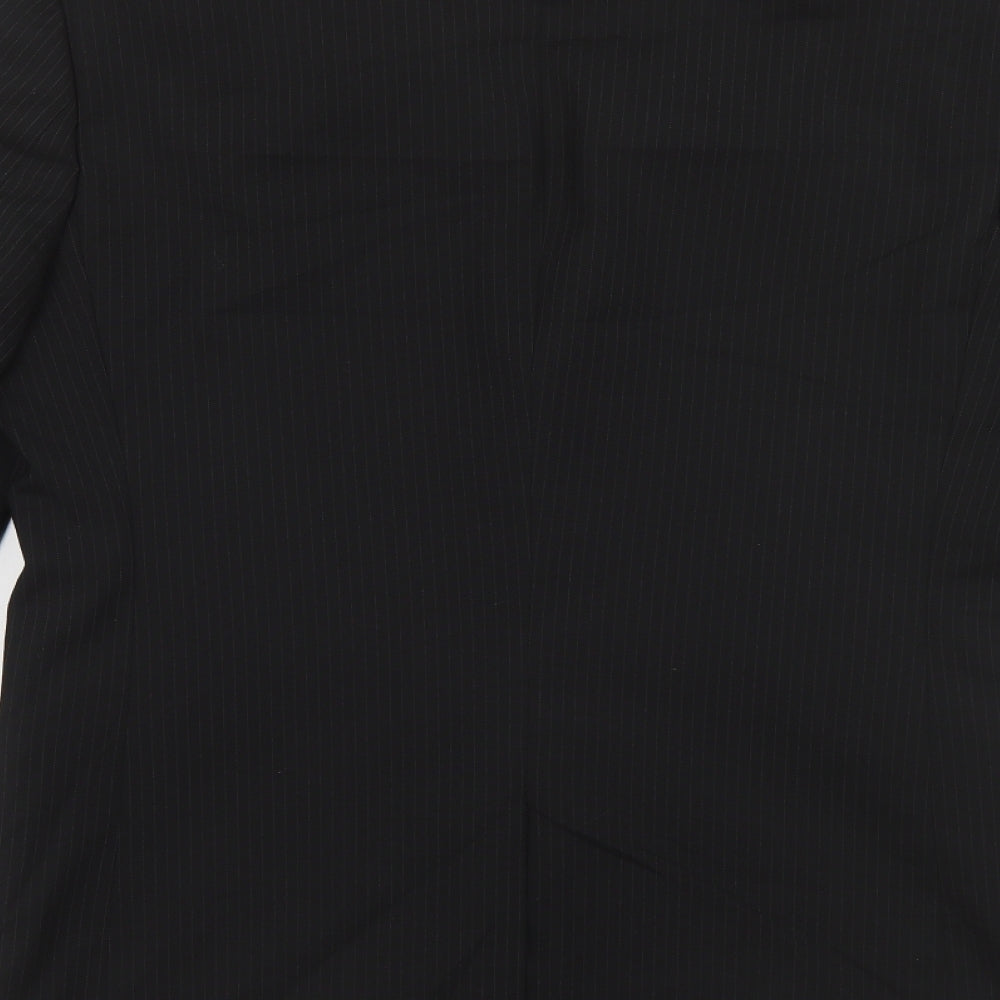 Burton Mens Black Striped Polyester Jacket Suit Jacket Size 38