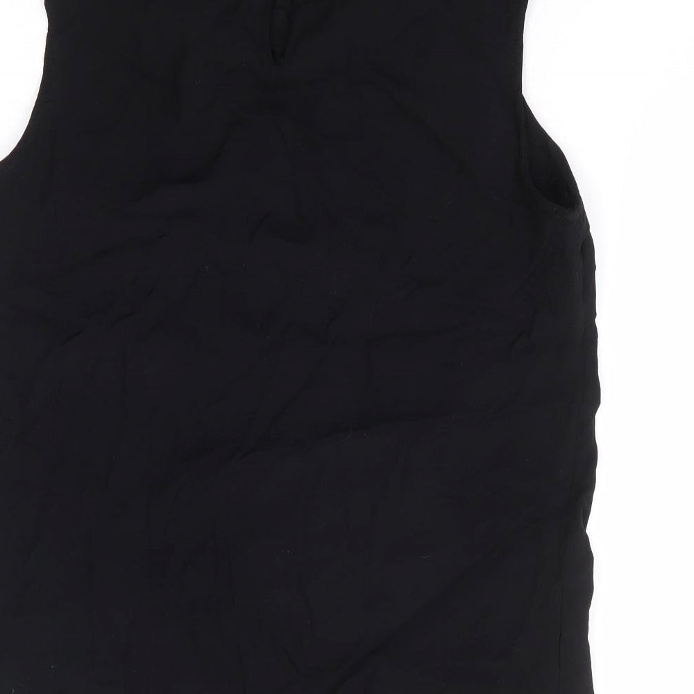 Monsoon Womens Black Viscose Basic Tank Size 12 Round Neck