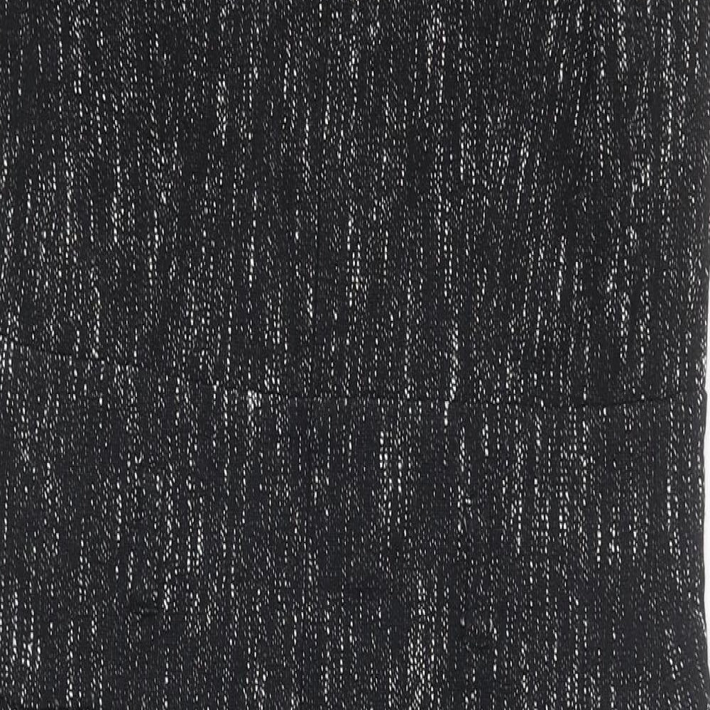 Principles Womens Black Herringbone Cotton A-Line Size 12 Scoop Neck Zip
