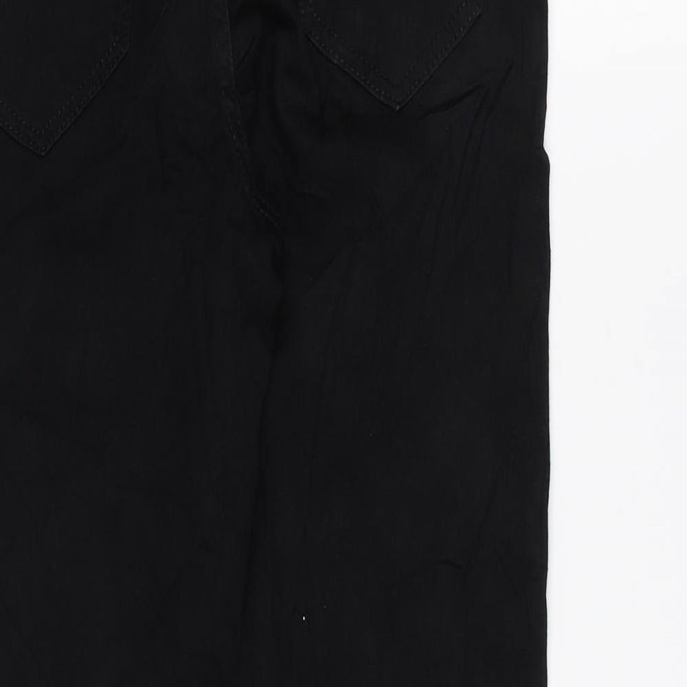 Marks & Spencer Womens Black Cotton Skinny Jeans Size 8 L26 in Regular Zip