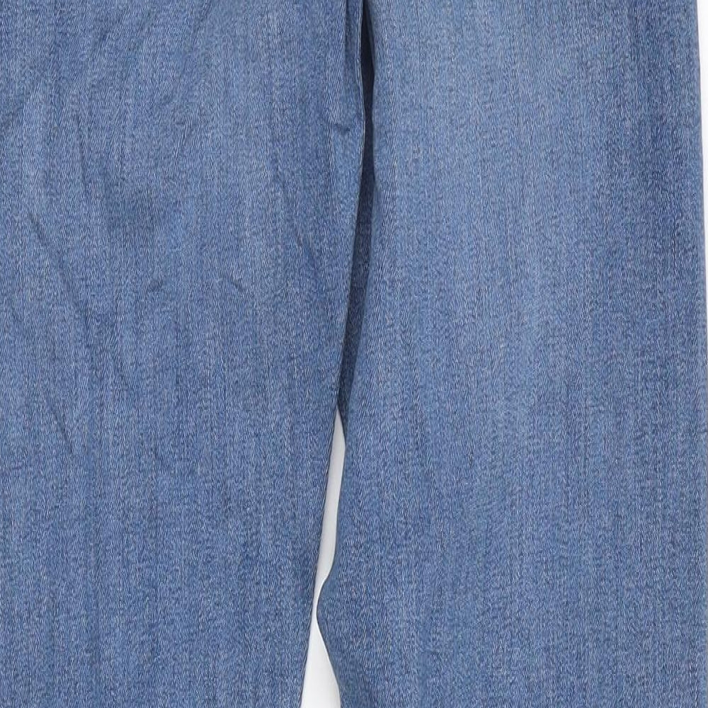 Marks and Spencer Womens Blue Cotton Skinny Jeans Size 30 in L33 in Regular Zip