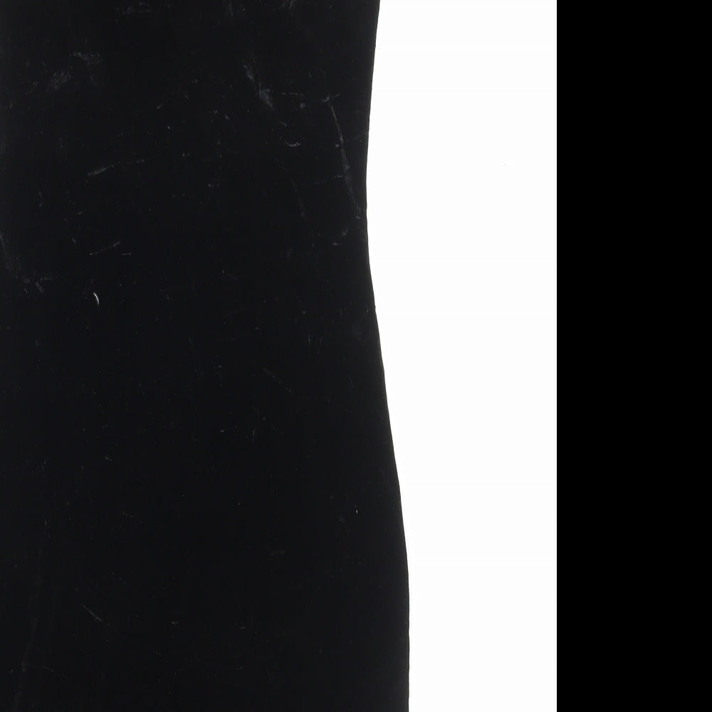 New Look Womens Black Polyester Bodycon Size 8 Scoop Neck Pullover