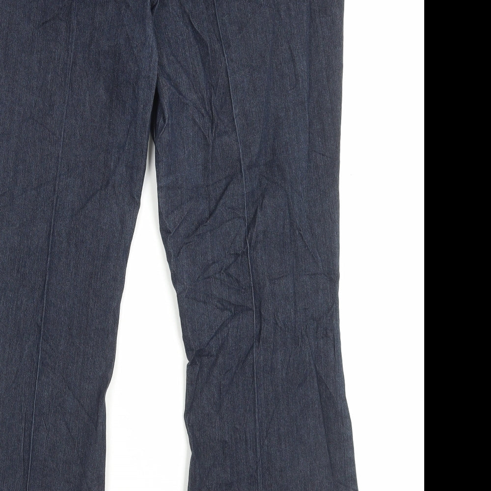 Dorothy Perkins Womens Blue Cotton Trousers Size 18 L27 in Regular Button
