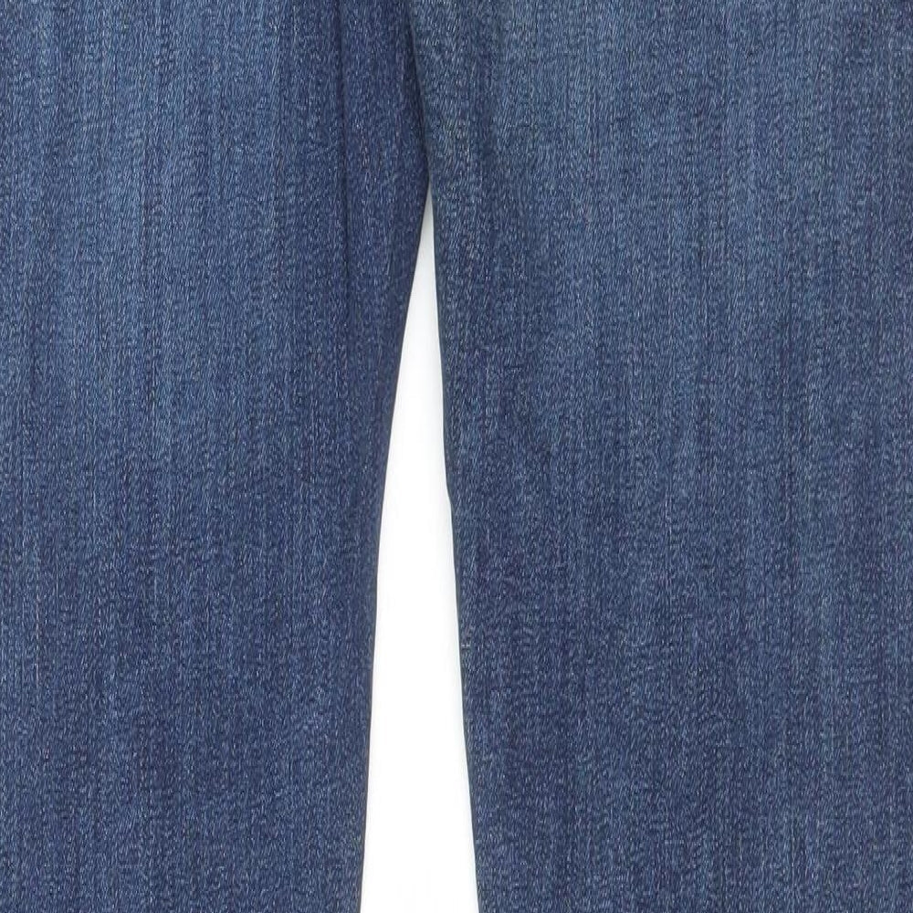 Marks & Spencer Mens Blue Cotton Skinny Jeans Size 28 in L31 in Regular Button