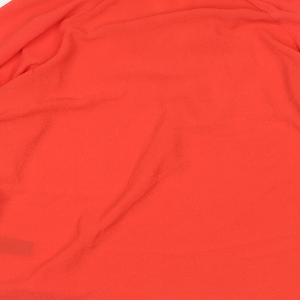 Marks & Spencer Womens Red Polyester Basic Blouse Size 10 V-Neck