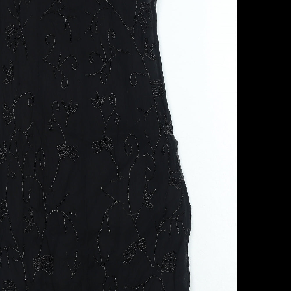 Principles Womens Black Viscose Mini Size 12 Round Neck Zip
