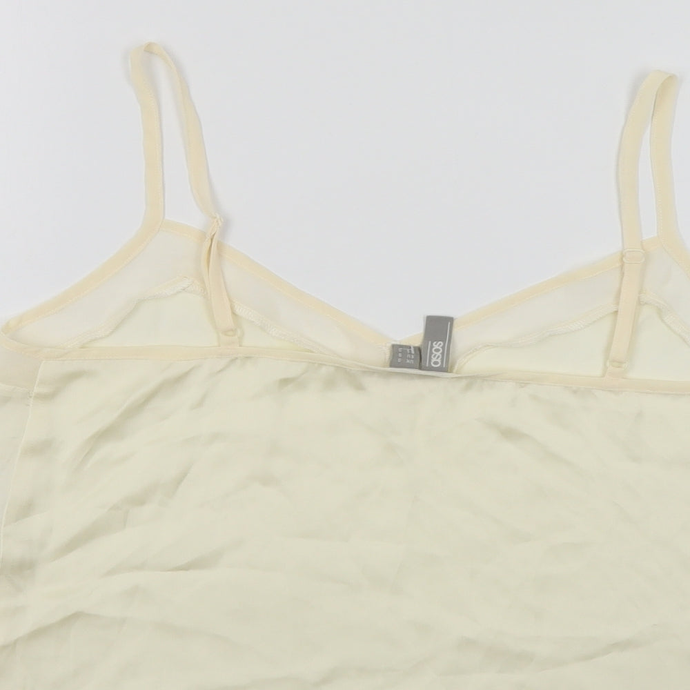 ASOS Womens Beige Polyester Camisole Blouse Size S V-Neck