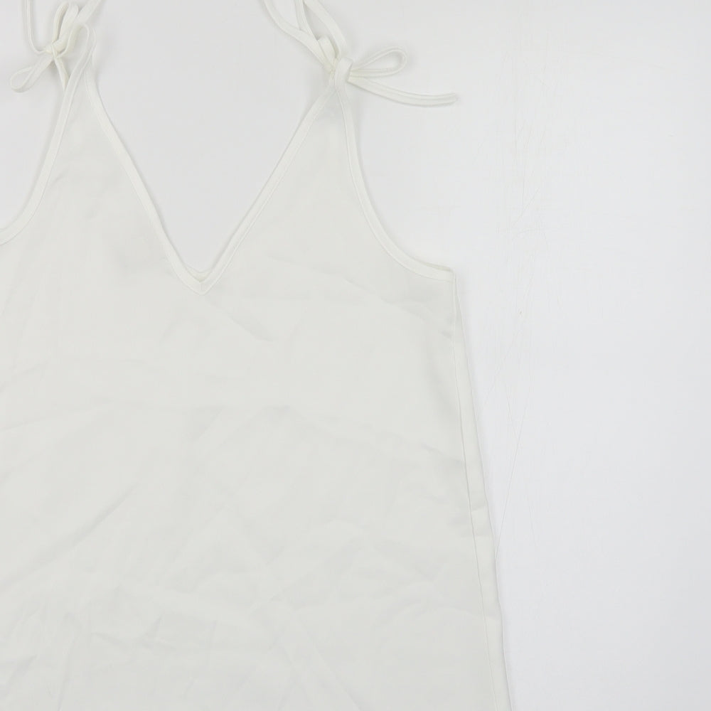 River Island Womens White Polyester Camisole Blouse Size 8 V-Neck
