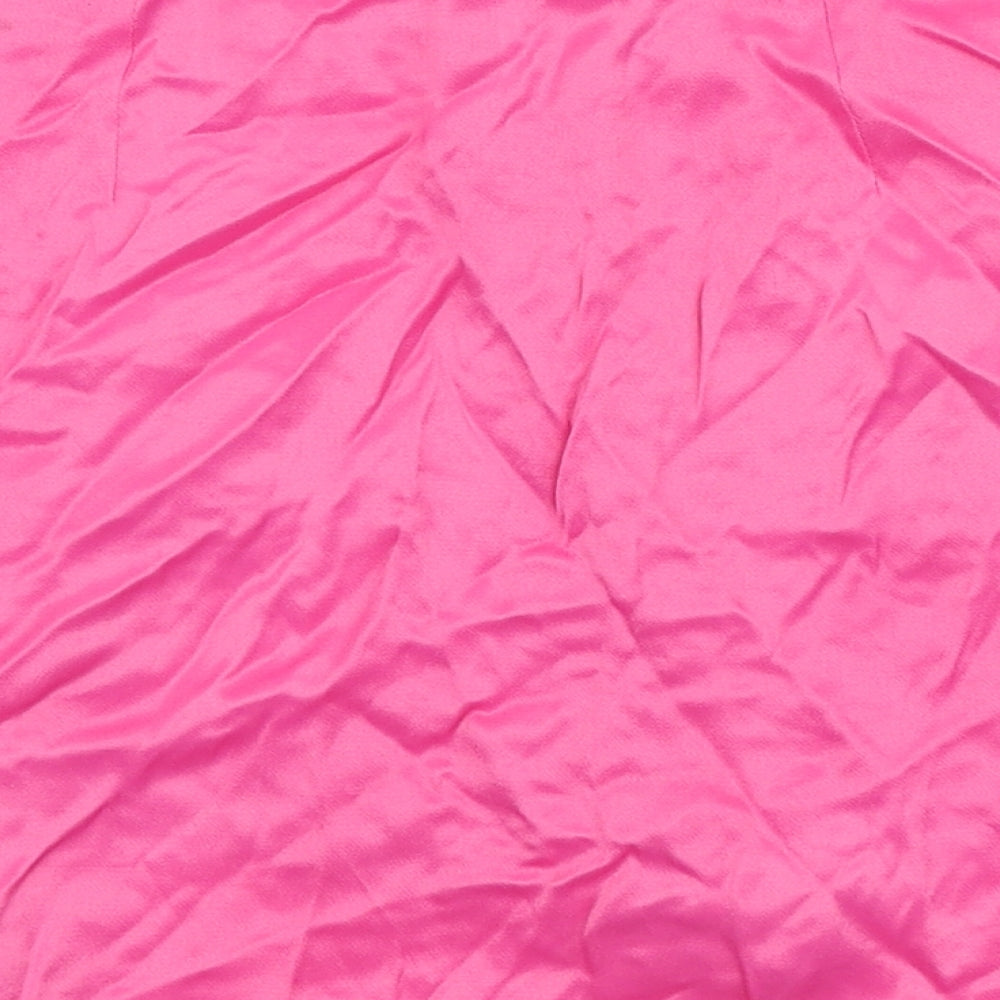 Zara Womens Pink Polyester Mini Skort Size S Zip