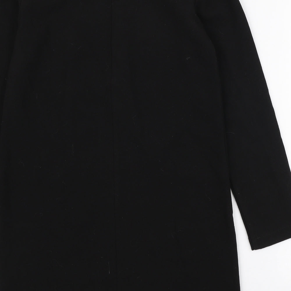 R Edition Womens Black Polyester A-Line Size 8 Boat Neck Zip