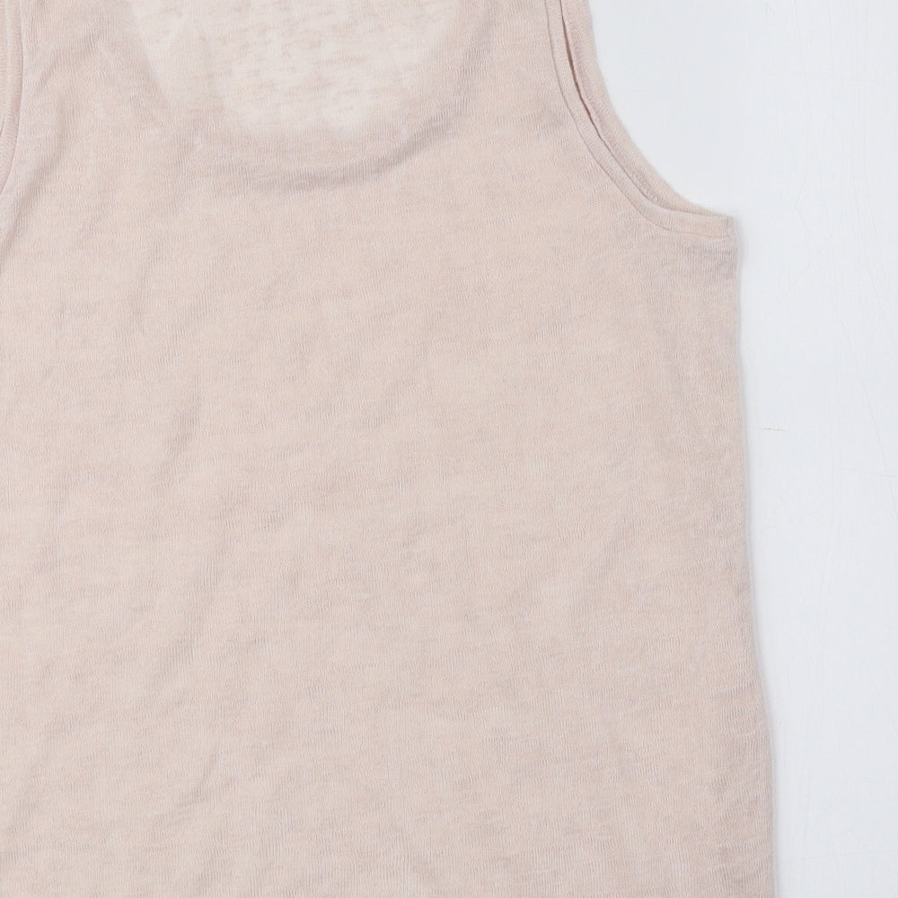 Gallery Womens Pink Polyester Basic T-Shirt Size 12 Scoop Neck