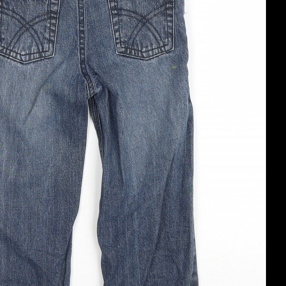 F&F Boys Blue Cotton Straight Jeans Size 3-4 Years Regular Button