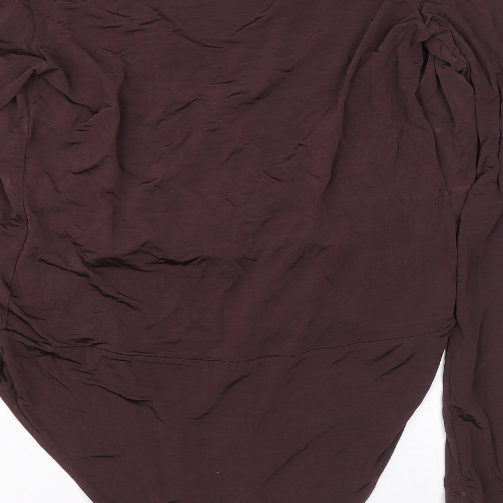 H&M Womens Purple Viscose Leotard One-Piece Size M L9 in Snap