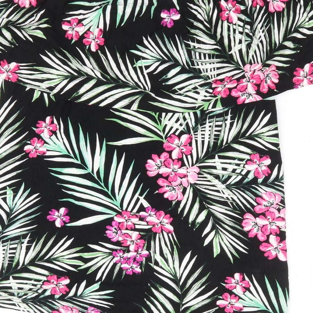 Peacocks Womens Black Floral Viscose Basic Blouse Size 10 Off the Shoulder - Bardot