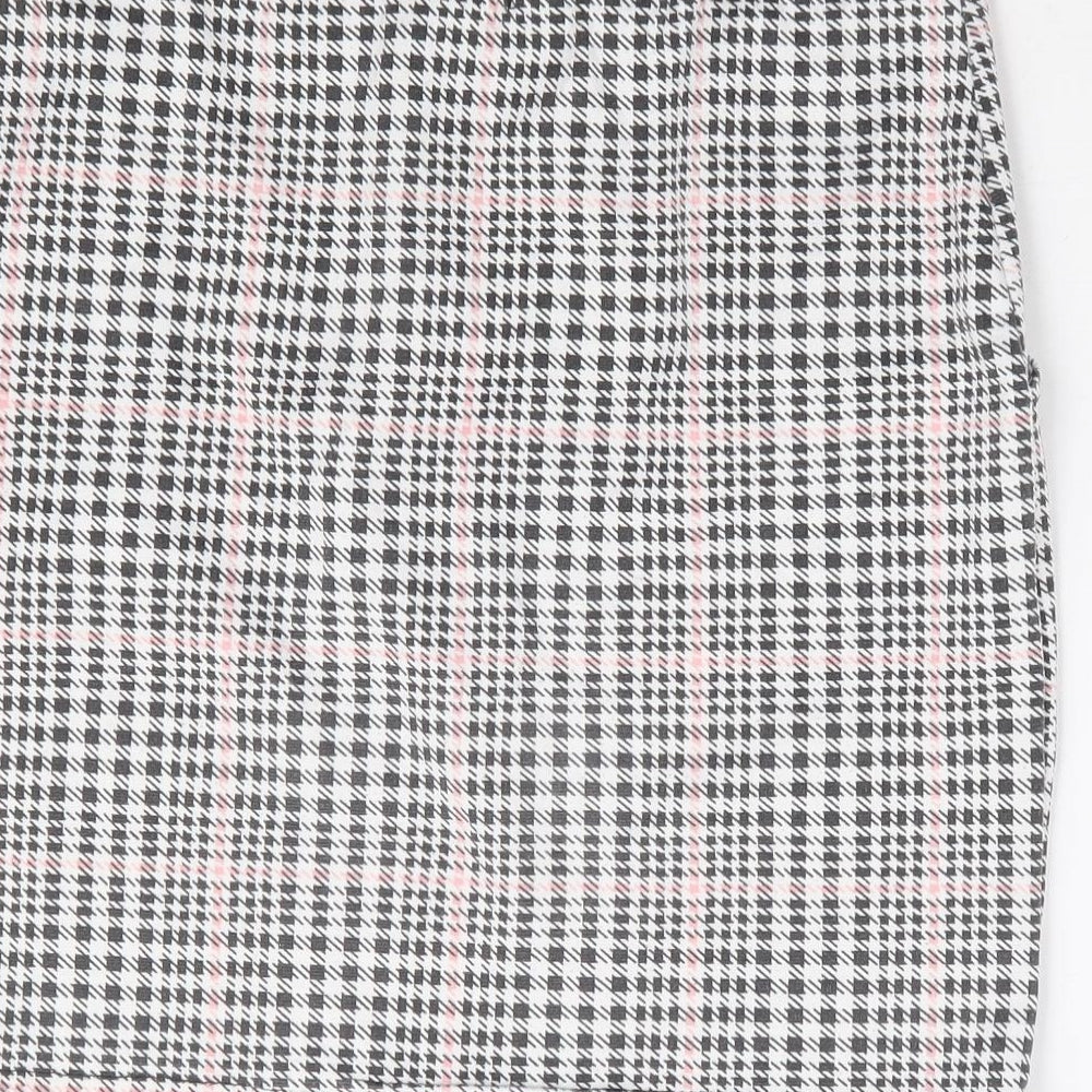 Select Womens Black Herringbone Polyester A-Line Skirt Size 10