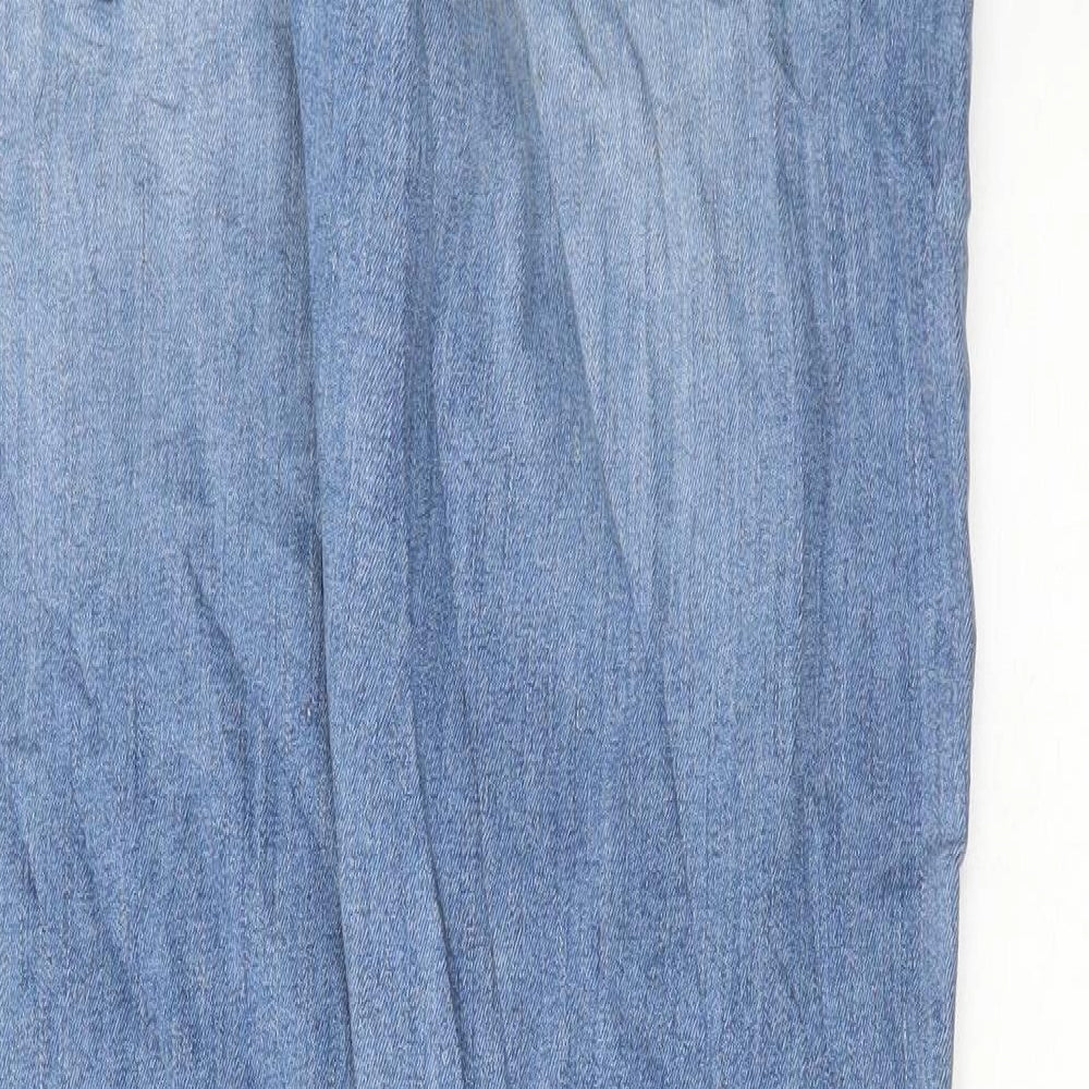 Marks & Spencer Mens Blue Cotton Skinny Jeans Size 30 in L31 in Regular Button