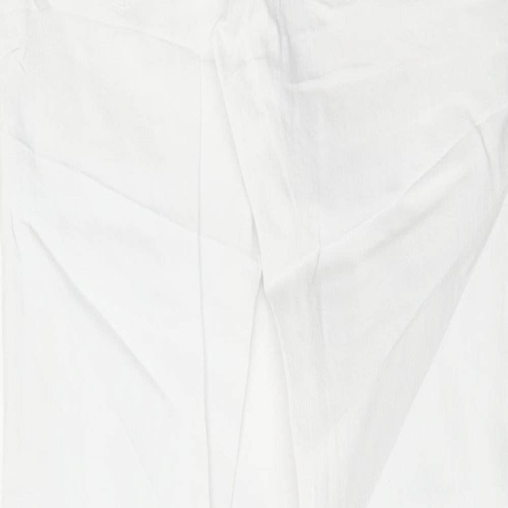 Marks & Spencer Womens White Cotton Skinny Jeans Size 30 in L33 in Regular Button