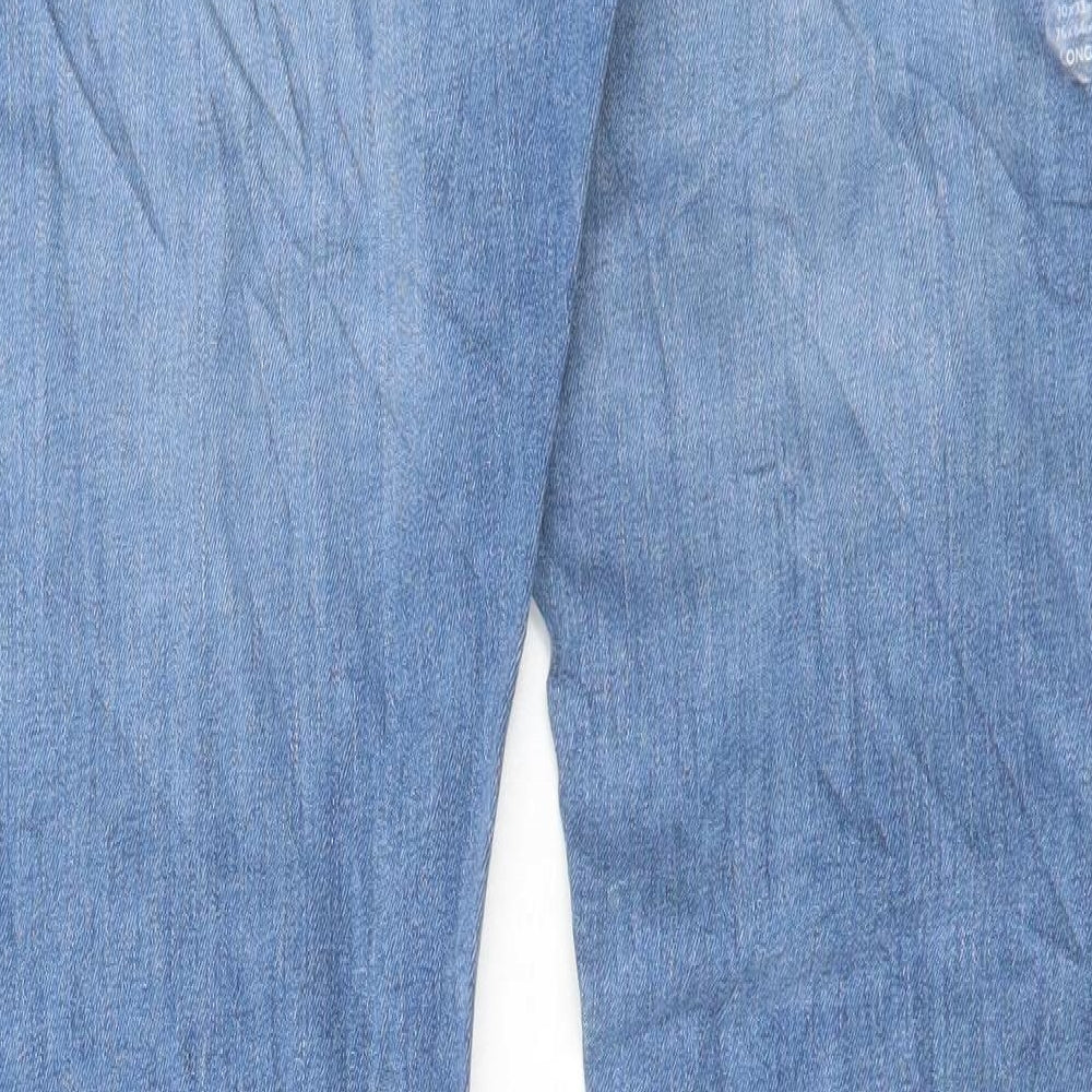 Marks & Spencer Womens Blue Cotton Skinny Jeans Size 30 in L33 in Regular Button