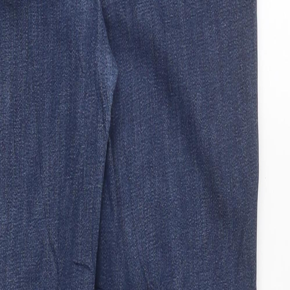 Marks & Spencer Womens Blue Cotton Skinny Jeans Size 10 L37 in Regular Zip