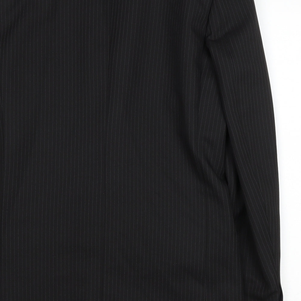 Taylor & Wright Mens Black Striped Polyester Jacket Blazer Size 40
