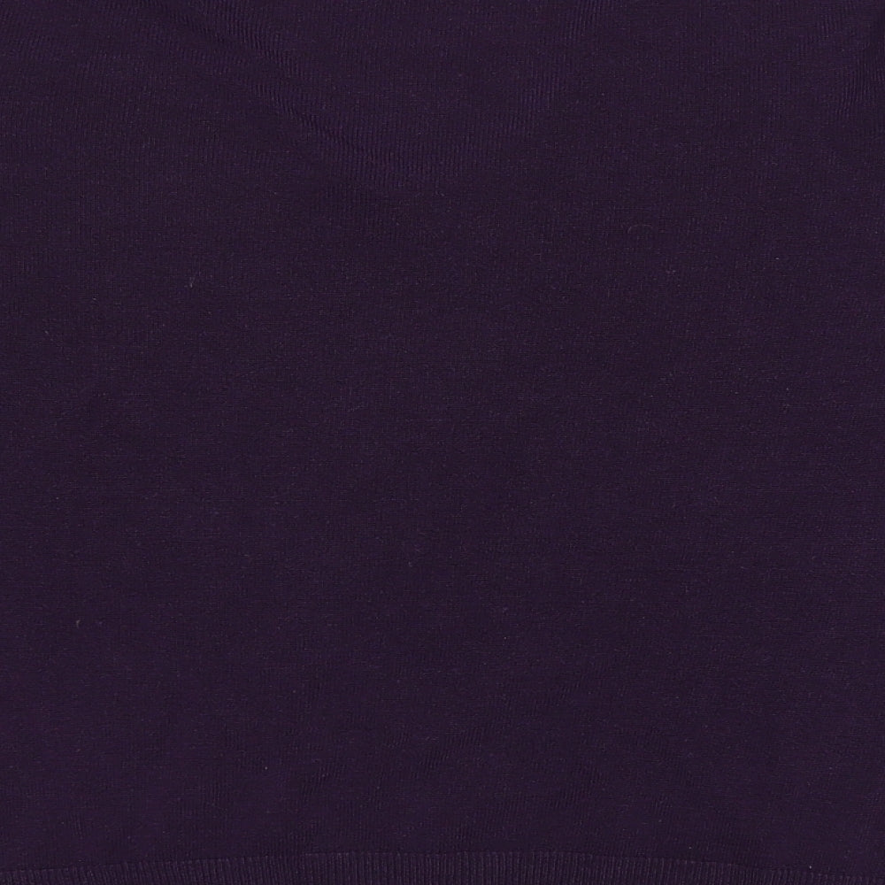 Marks & Spencer Womens Purple V-Neck Acrylic Pullover Jumper Size 12
