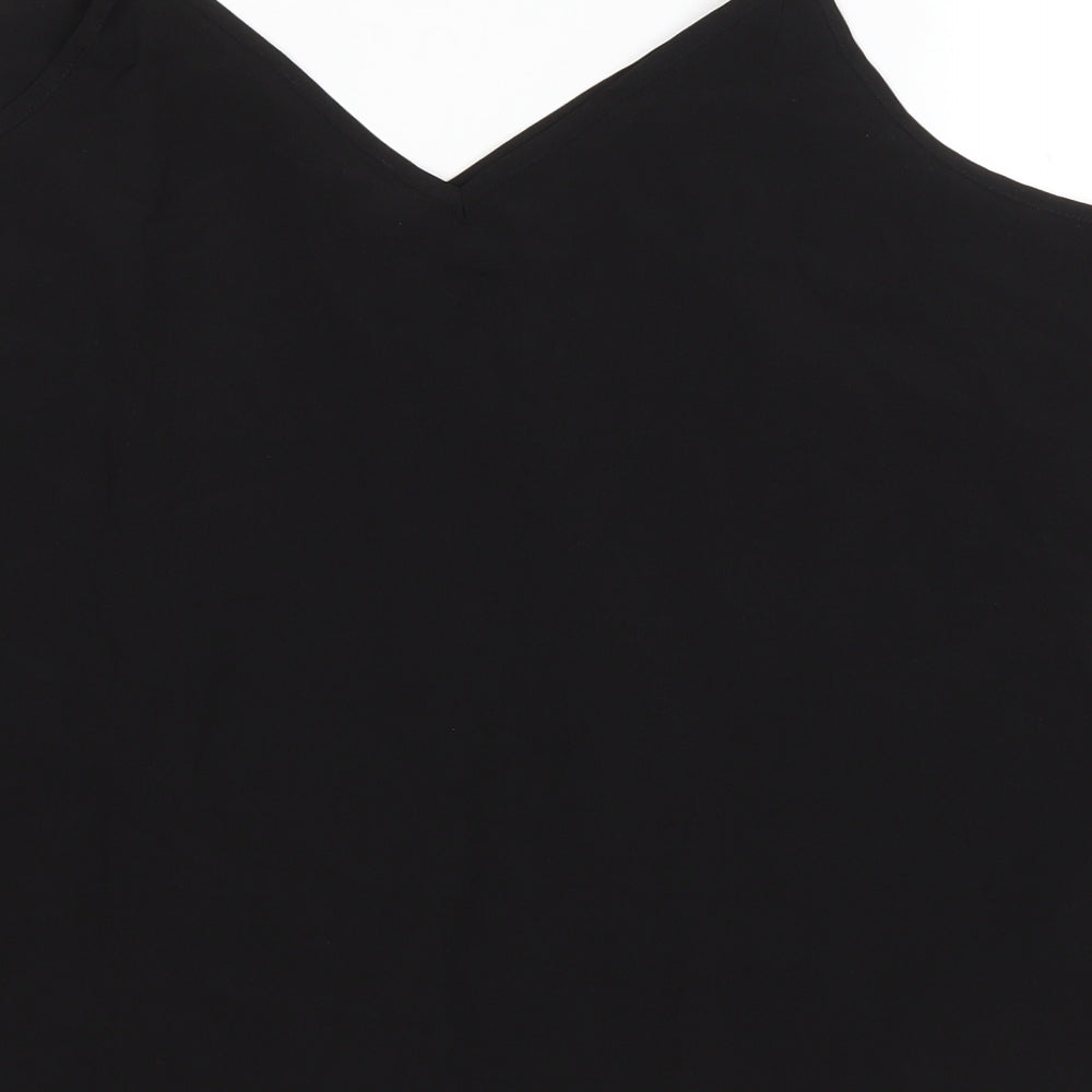 Studio Womens Black Polyester Basic Tank Size 20 V-Neck