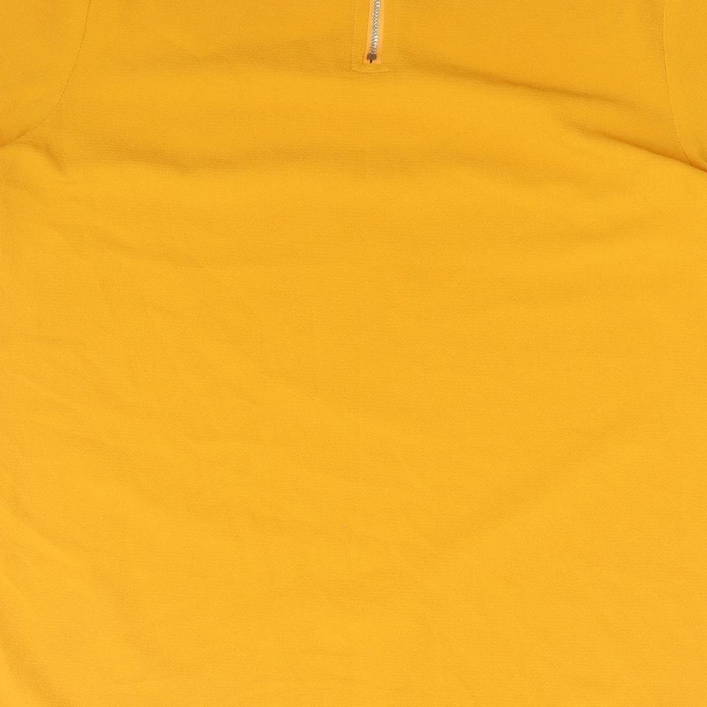 Louche Womens Yellow Polyester Basic T-Shirt Size 10 Round Neck