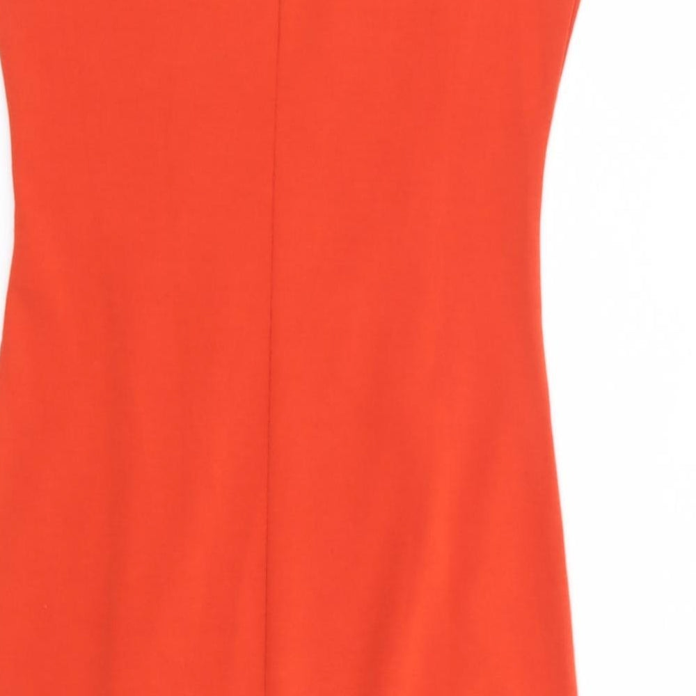 Izabel Womens Orange Polyester Pencil Dress Size 8 Boat Neck Pullover