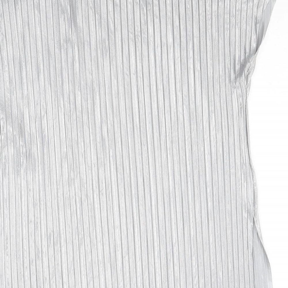 Apricot Womens Silver Polyester Basic Polo Size 8 Round Neck