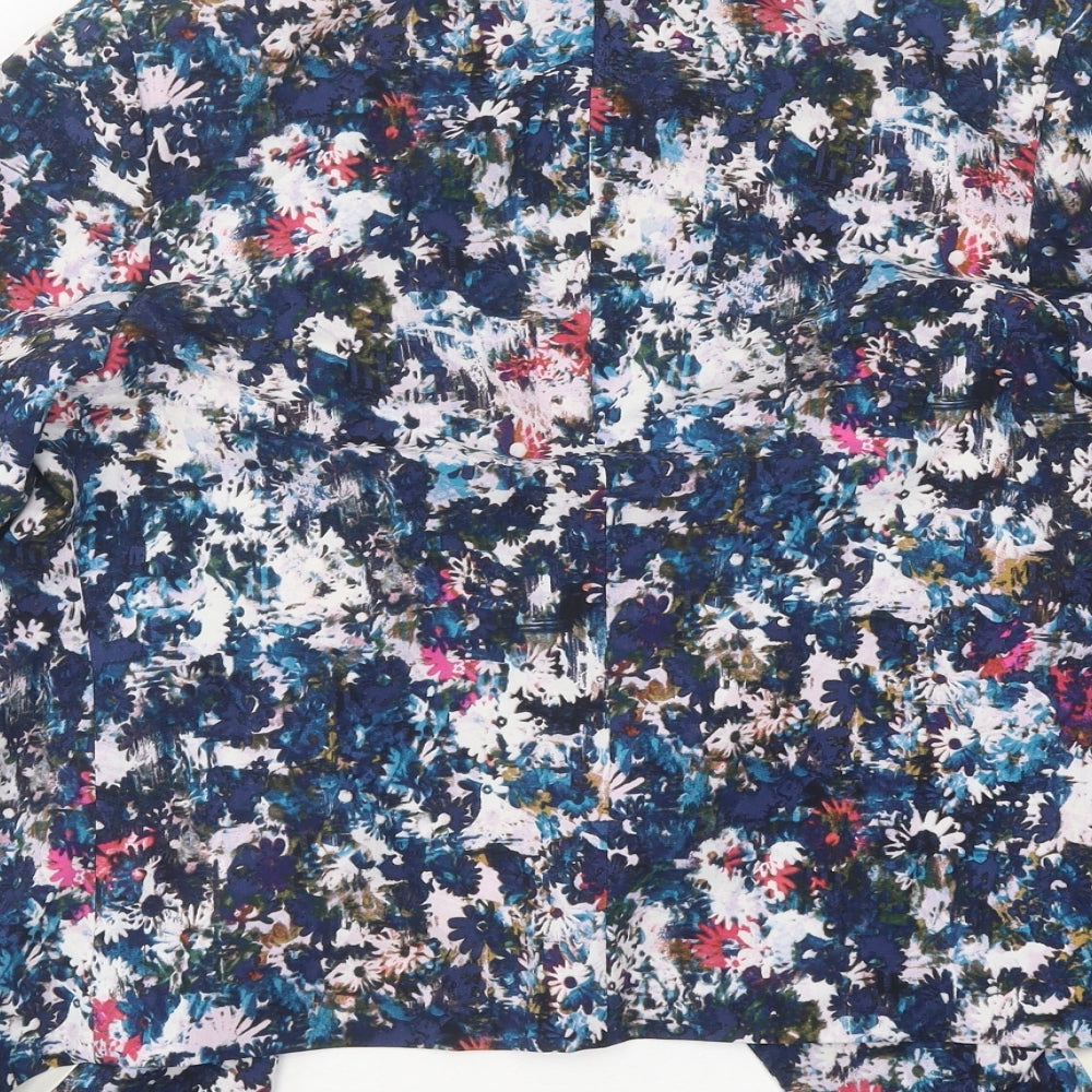 New Look Womens Multicoloured Floral Jacket Blazer Size 10