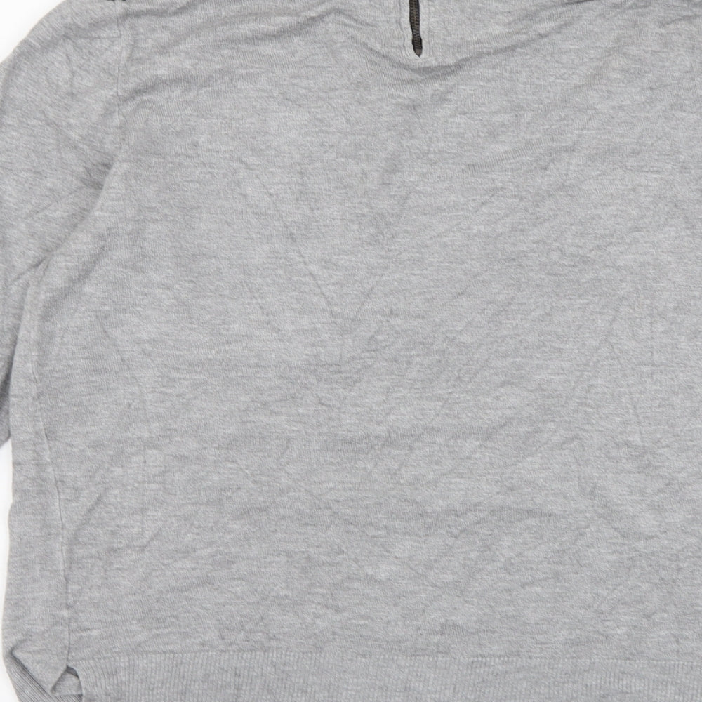Papaya Womens Grey Collared Viscose Pullover Jumper Size 14