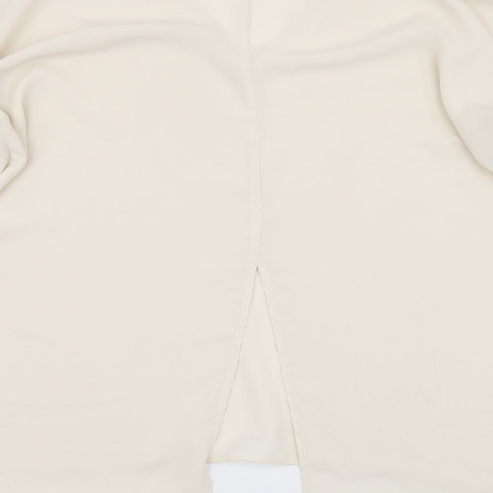 River Island Womens Beige Polyester Basic Blouse Size 12 V-Neck
