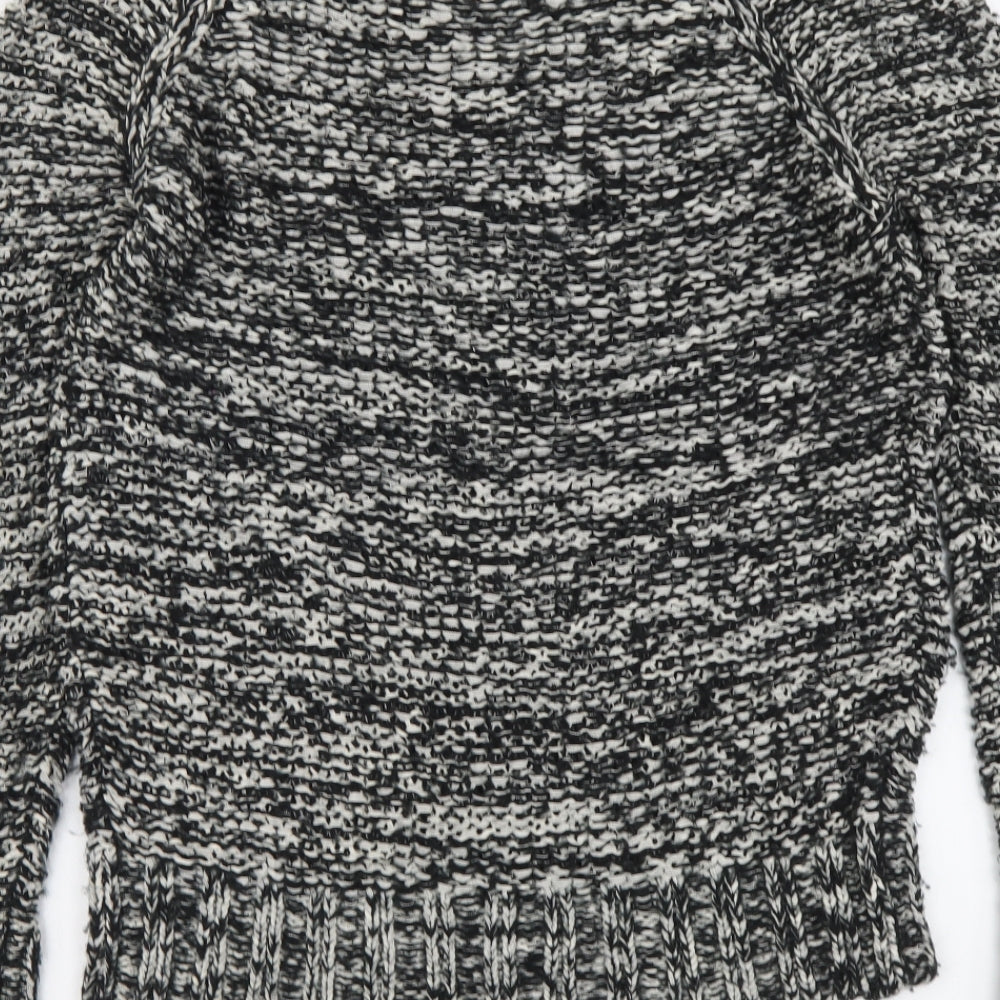 Miss Selfridge Womens Black Round Neck Acrylic Pullover Jumper Size 8