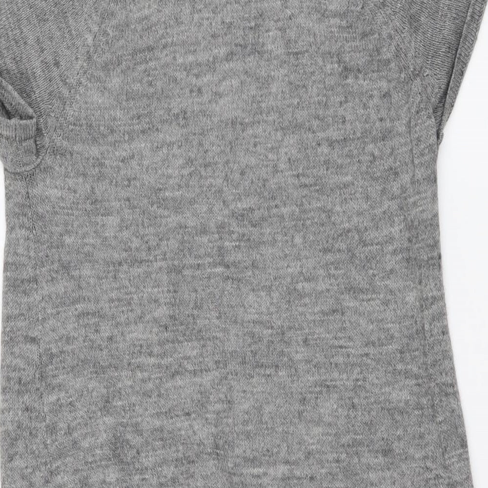 H&M Womens Grey Round Neck Acrylic Tunic Jumper Size M