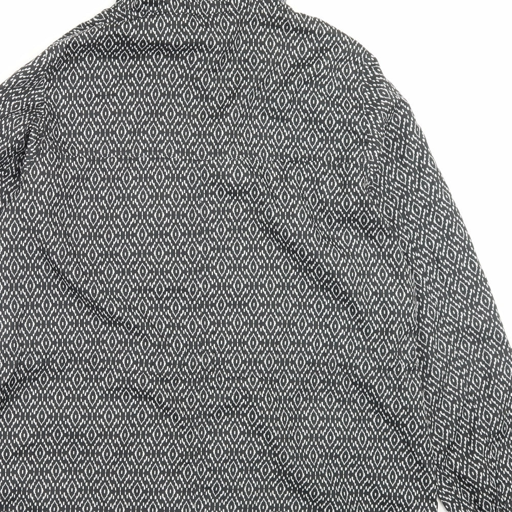Marks & Spencer Womens Black Geometric Jacket Size L Zip