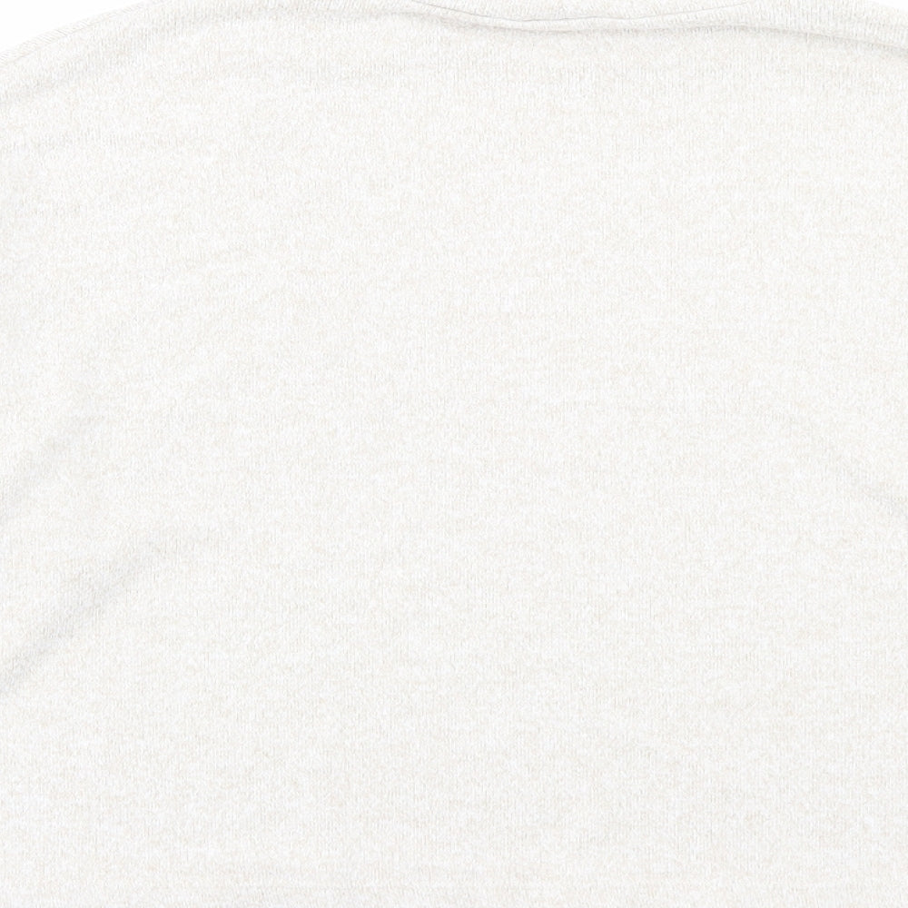 New Look Womens Beige Viscose Cropped T-Shirt Size M High Neck