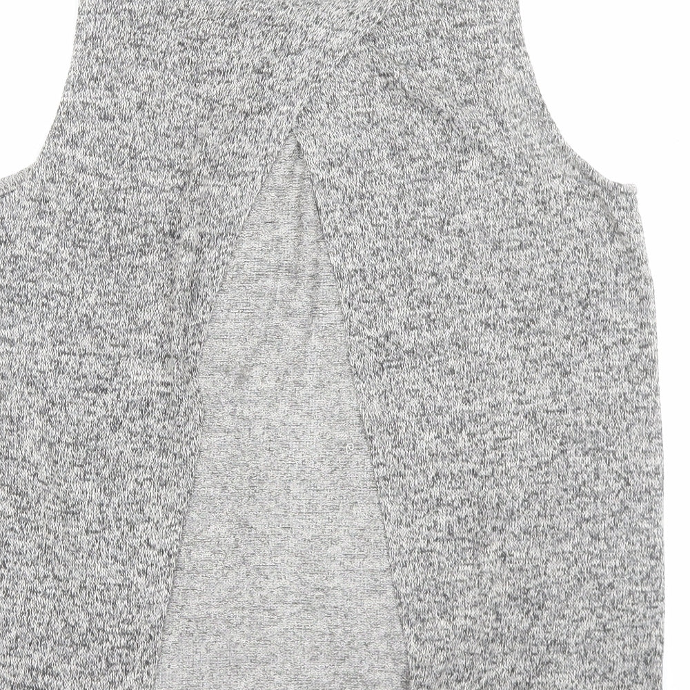 River Island Womens Grey Polyester Basic Tank Size 10 Crew Neck