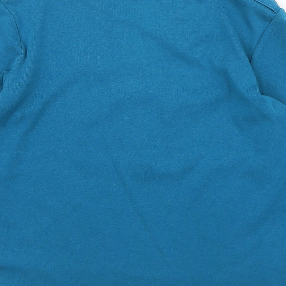 Debenhams Womens Blue Cotton Pullover Sweatshirt Size 10 Button