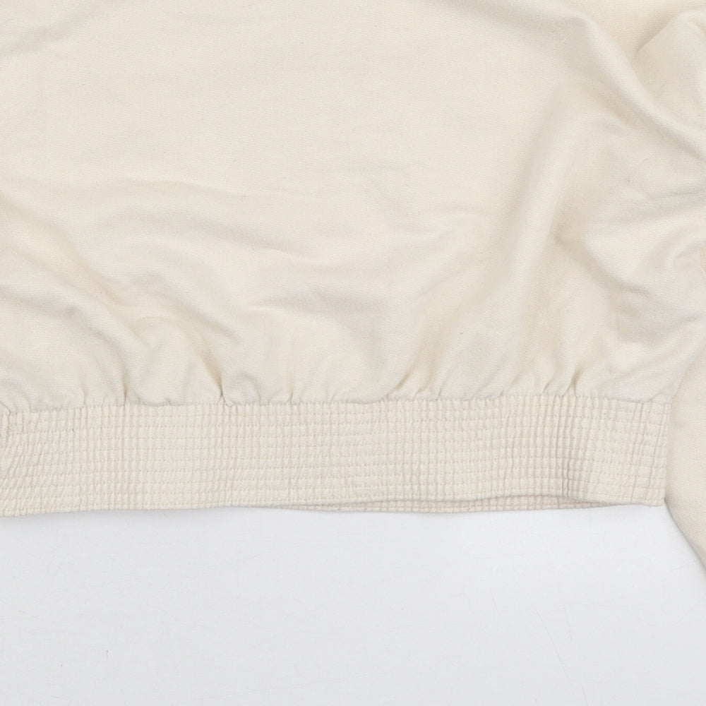 PindyDoll Womens Ivory Polyester Pullover Sweatshirt Size 10 Pullover