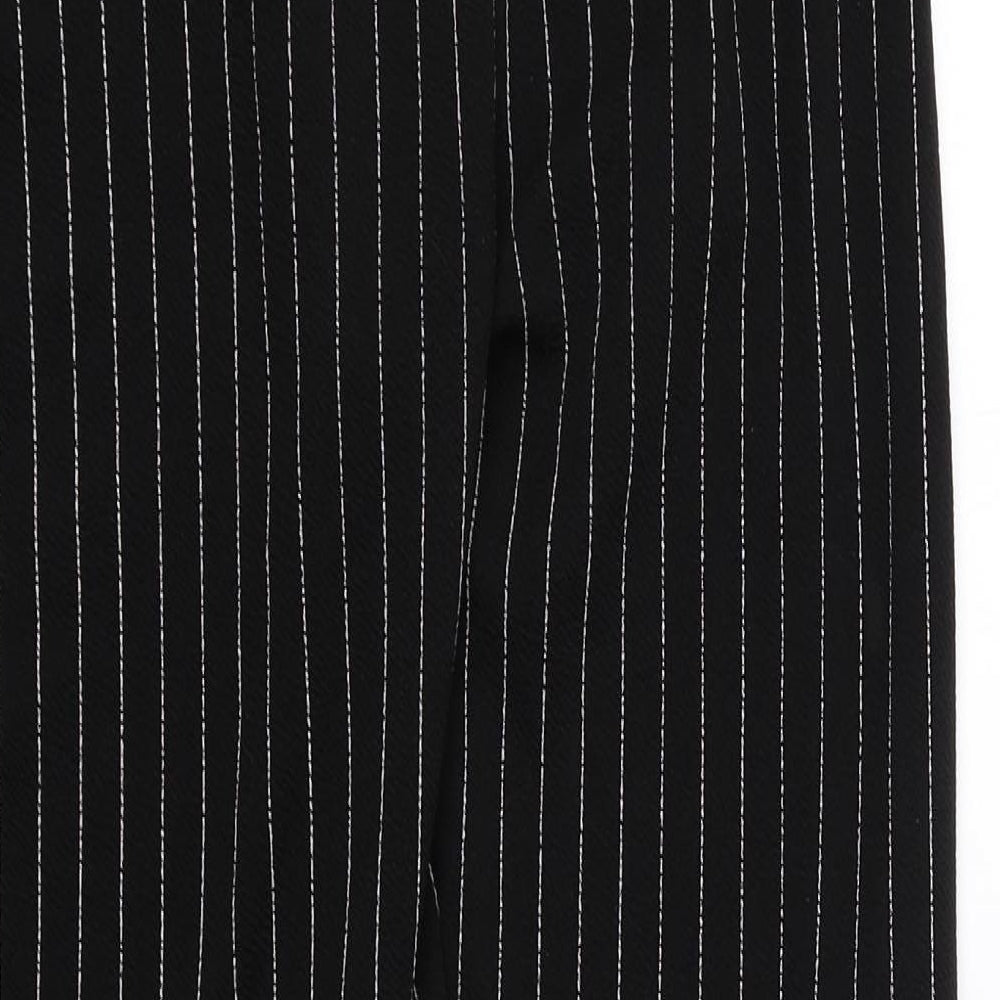 I SAW IT FIRST Womens Black Striped Polyester Carrot Trousers Size 8 L25.5 in Regular