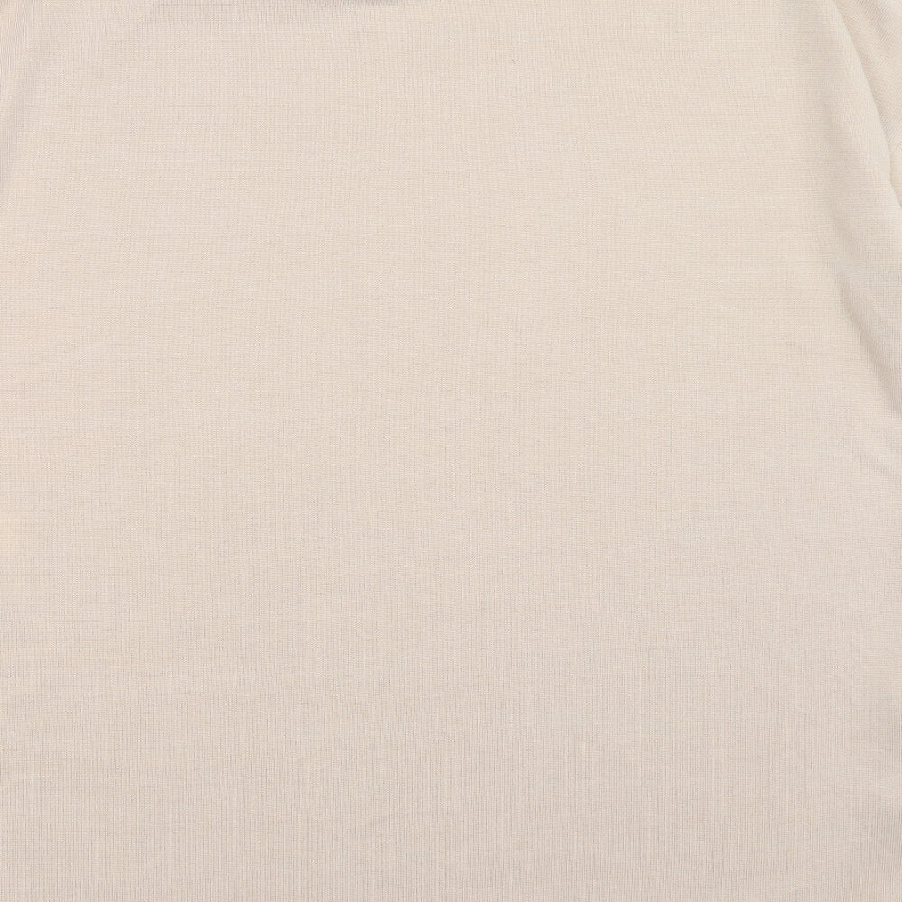 New Look Womens Beige Crew Neck Polyester Pullover Jumper Size S