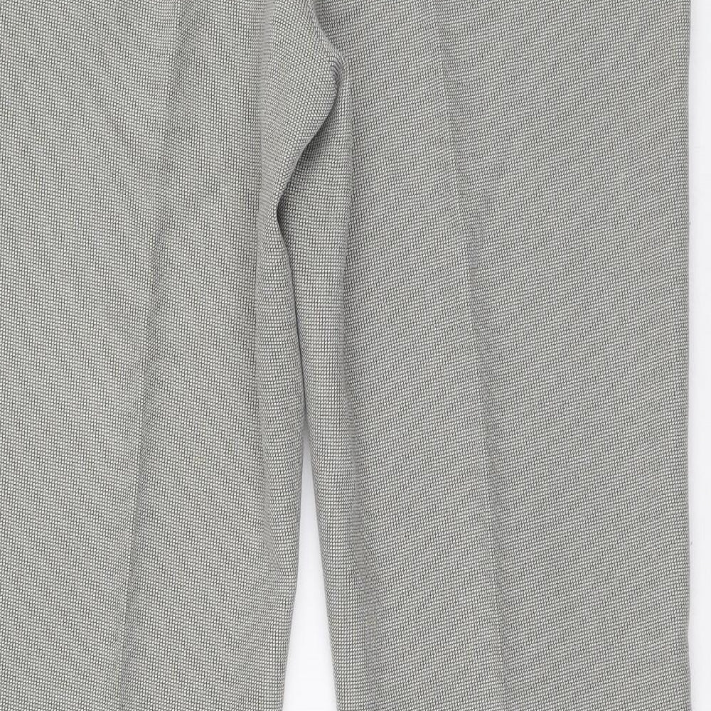 Dorothy Perkins Womens Grey Check Polyester Carrot Trousers Size 12 L26 in Regular Button