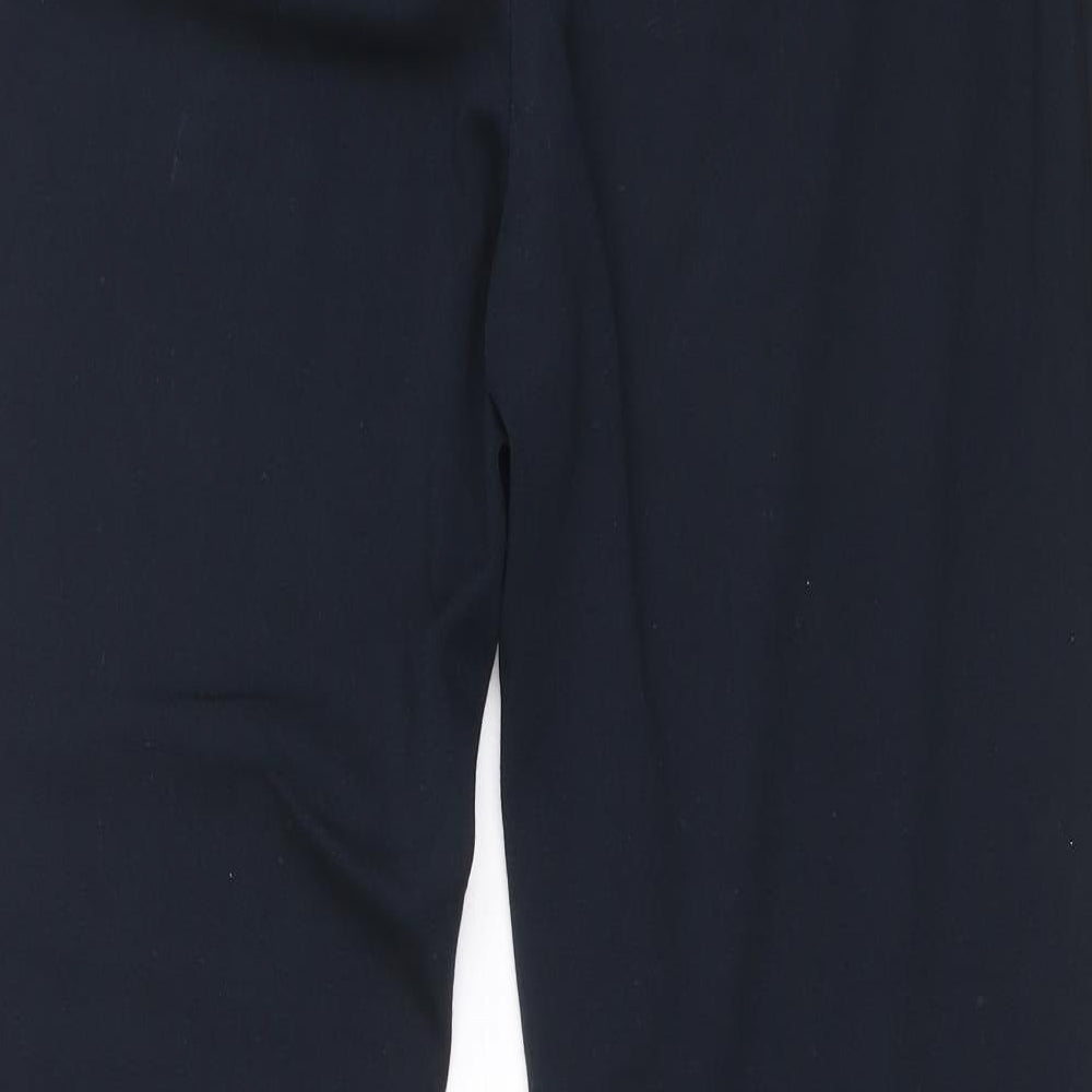 Marks and Spencer Womens Blue Viscose Carrot Trousers Size 12 L24 in Regular Button