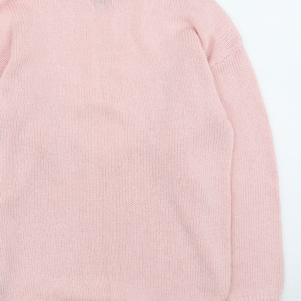Planet Womens Pink Roll Neck Viscose Pullover Jumper Size S