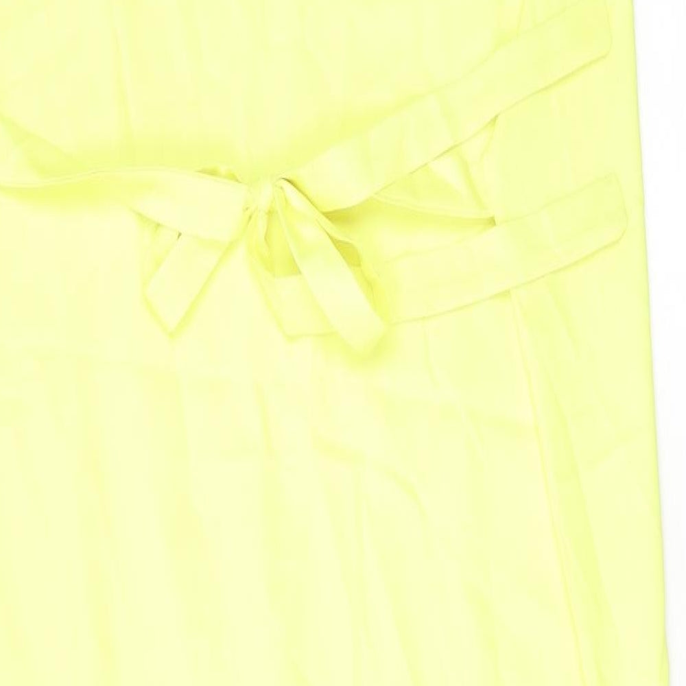 MissLook Womens Yellow Colourblock Cotton Tank Dress Size XL Round Neck Pullover