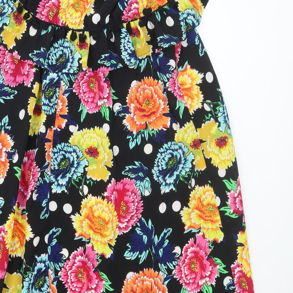 ASOS Womens Multicoloured Floral Polyester A-Line Size 10 Round Neck Pullover