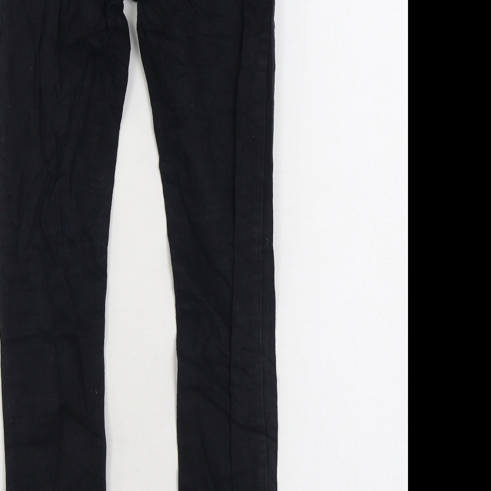 Marks & Spencer Girls Black Cotton Skinny Jeans Size 11 Years Regular Zip - Hello Kitty Ankle Zip