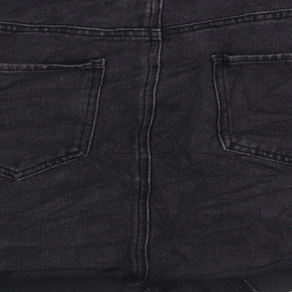 Denim & Co. Womens Black Cotton Maxi Skirt Size 10 Zip