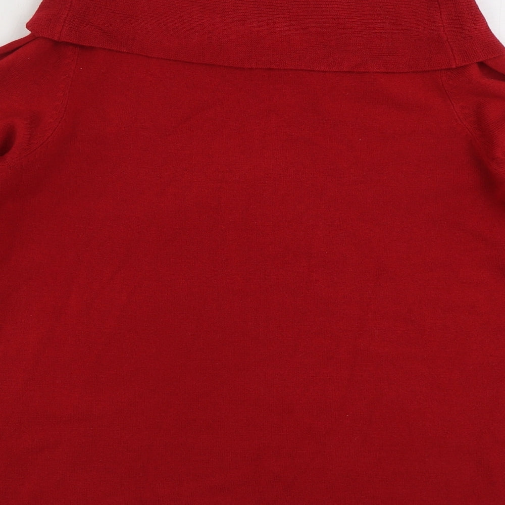 Marks & Spencer Womens Red Roll Neck Acrylic Pullover Jumper Size 10